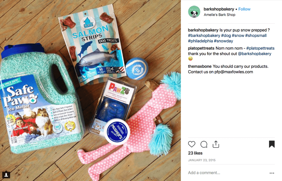 Winter Social Media Post, Amelie's Bark Shop